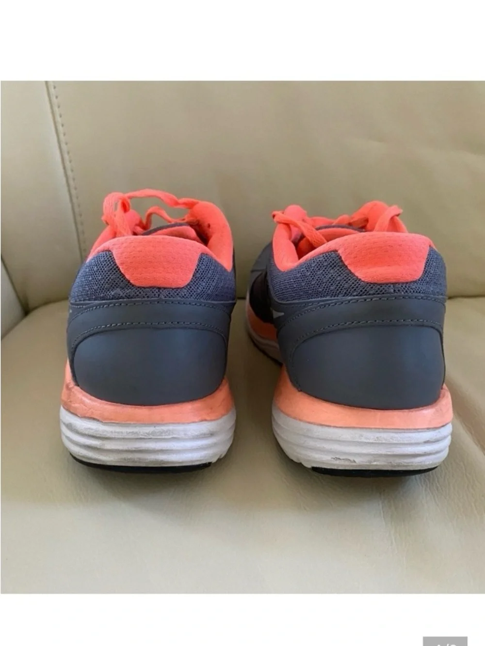 Nike Gray and Orange Dual Fusion Athletic Shoes